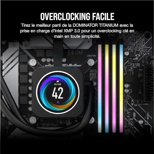 Corsair Dominator Titanium 64 Go Kit 2x32Go DDR5 6400 MHz - vue 5