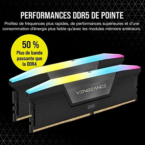 Corsair RGB 8 Go DDR5 5200 MHz - vue 3
