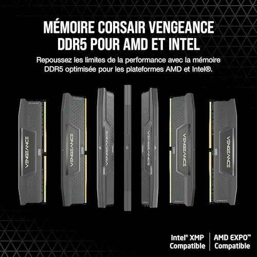 Corsair Vengeance 32 Go Kit 2x16Go DDR5 5200 MHz - vue 2