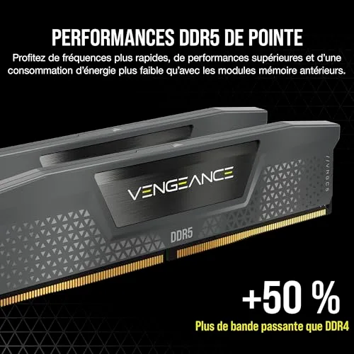 Corsair Vengeance 32 Go Kit 2x16Go DDR5 5200 MHz - vue 3