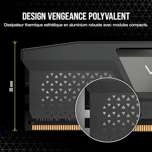 Corsair Vengeance 32 Go Kit 2x16Go DDR5 6400 MHz - vue 5