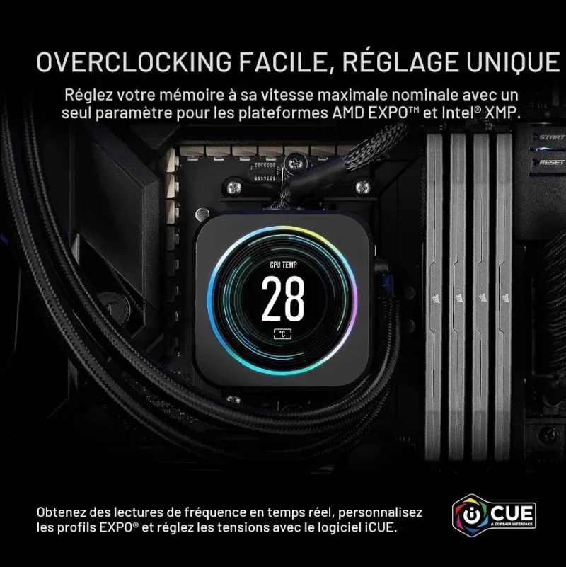 Corsair Vengeance 96 Go Kit 2x48Go DDR5 6000 MHz - vue 5