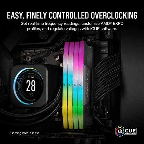 Corsair Vengeance RGB 32 Go Kit 2x16Go DDR5 5200 MHz - vue 5