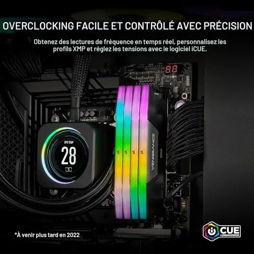 Corsair Vengeance RGB 32 Go Kit 2x16Go DDR5 5200 MHz - vue 5