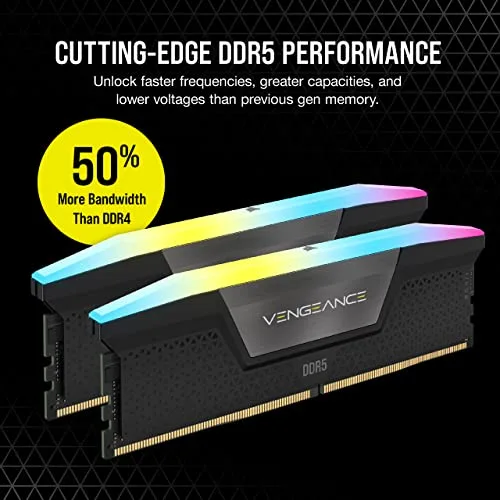 Corsair Vengeance RGB 64 Go Kit 2x32Go DDR5 5600 MHz - vue 3