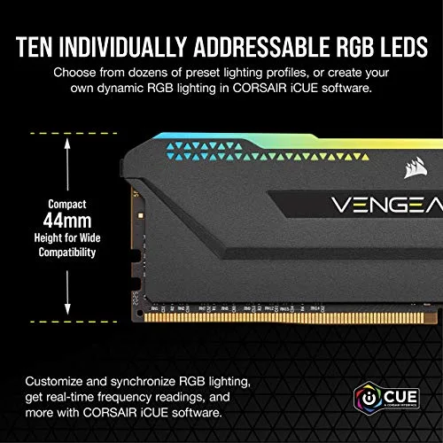 Corsair Vengeance RGB Pro SL 32 Go Kit 2x16Go DDR4 3200 MHz - vue 3