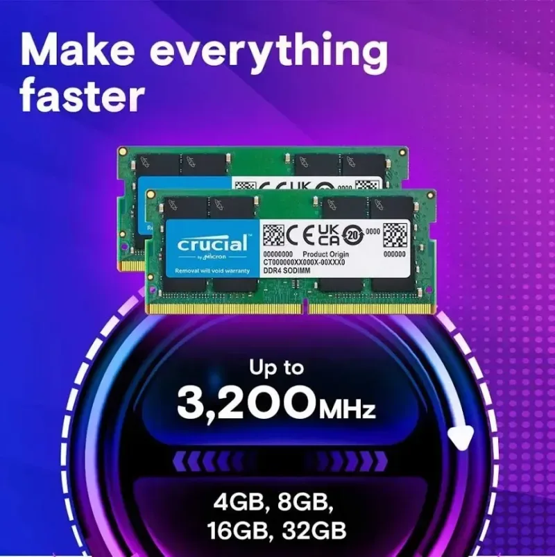 Crucial 16 Go DDR4 3200 MHz - vue 3