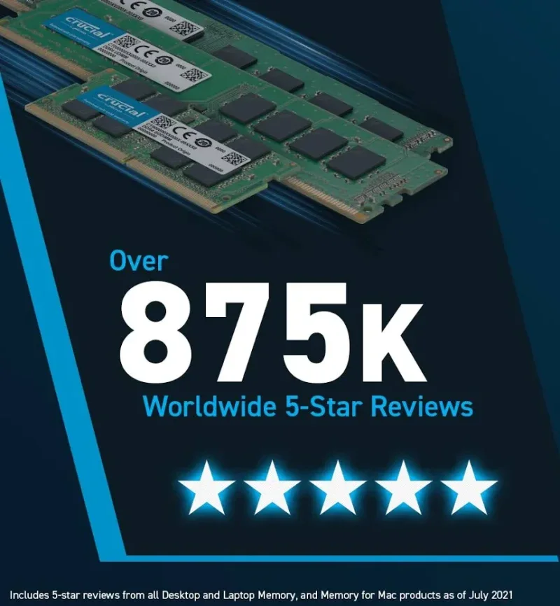 Crucial 32 Go DDR5 5600 MHz - vue 5