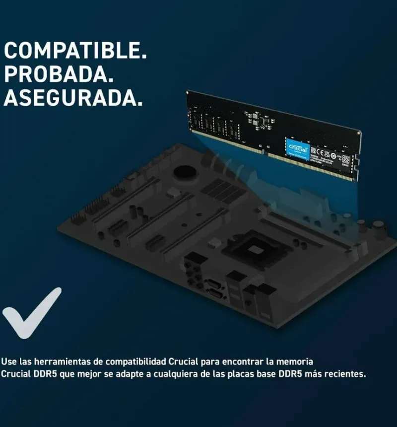 Crucial 32 Go Kit 2x16Go DDR5 4800 MHz - vue 2