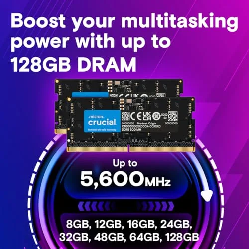 Crucial 32 Go Kit 2x16Go DDR5 4800 MHz - vue 3