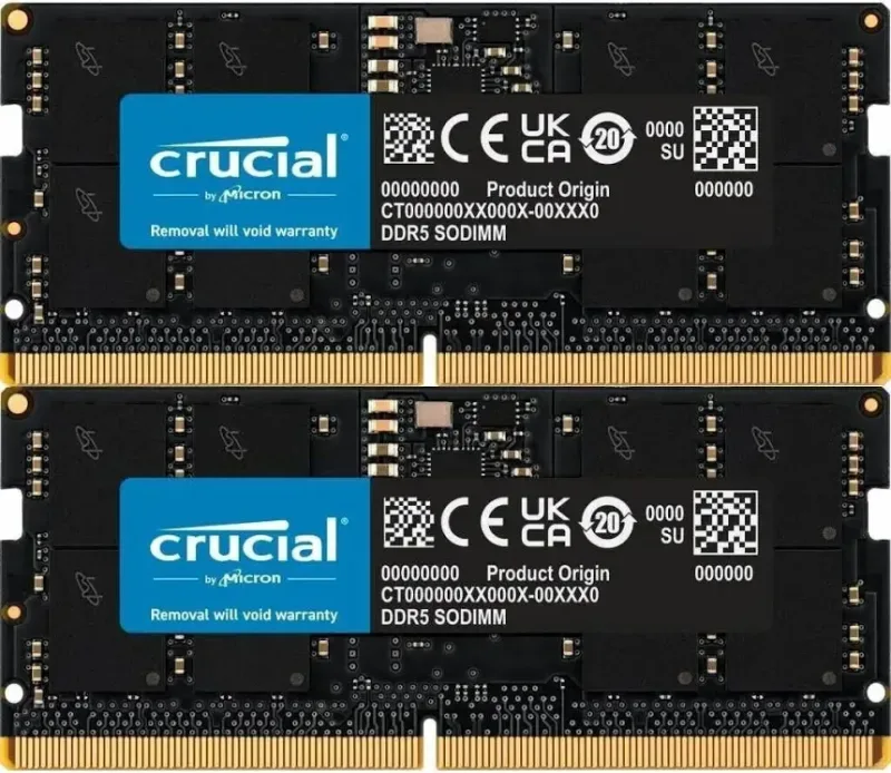 Crucial 32 Go Kit 2x16Go DDR5 5600 MHz - vue 3