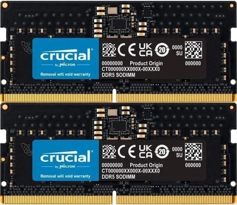 Crucial 64 Go Kit 2x32Go DDR5 4800 MHz - vue 2