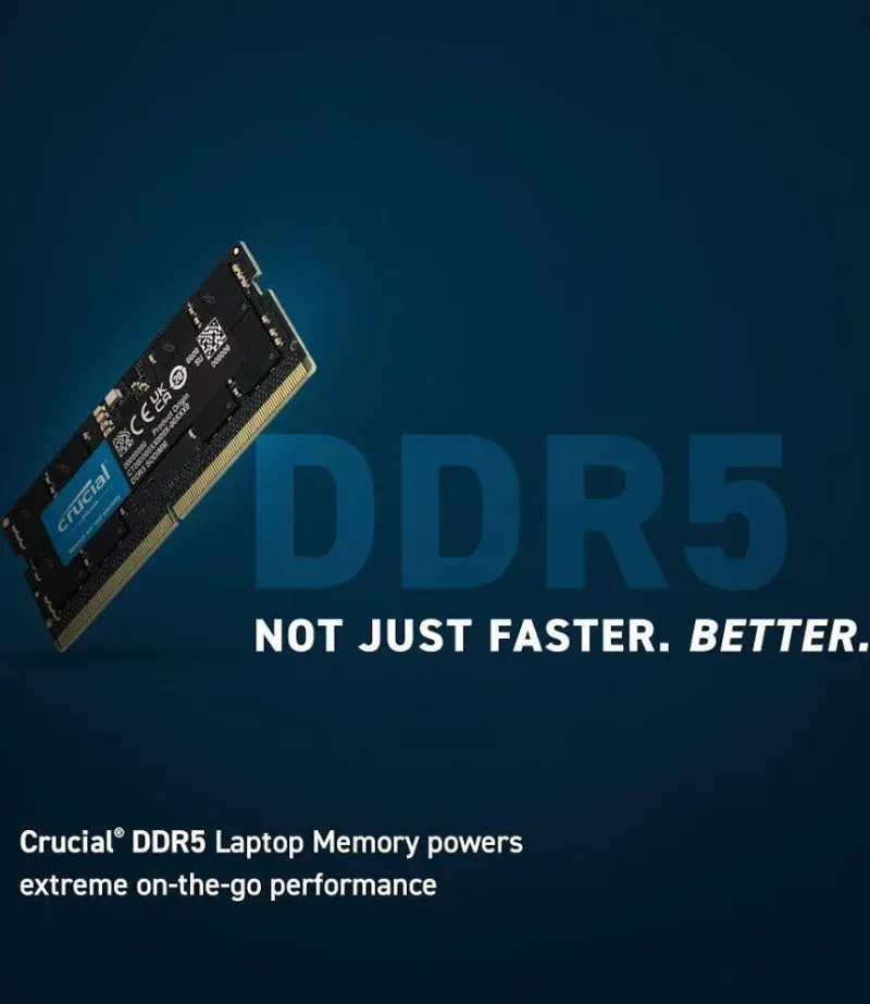Crucial 64 Go Kit 2x32Go DDR5 4800 MHz - vue 3
