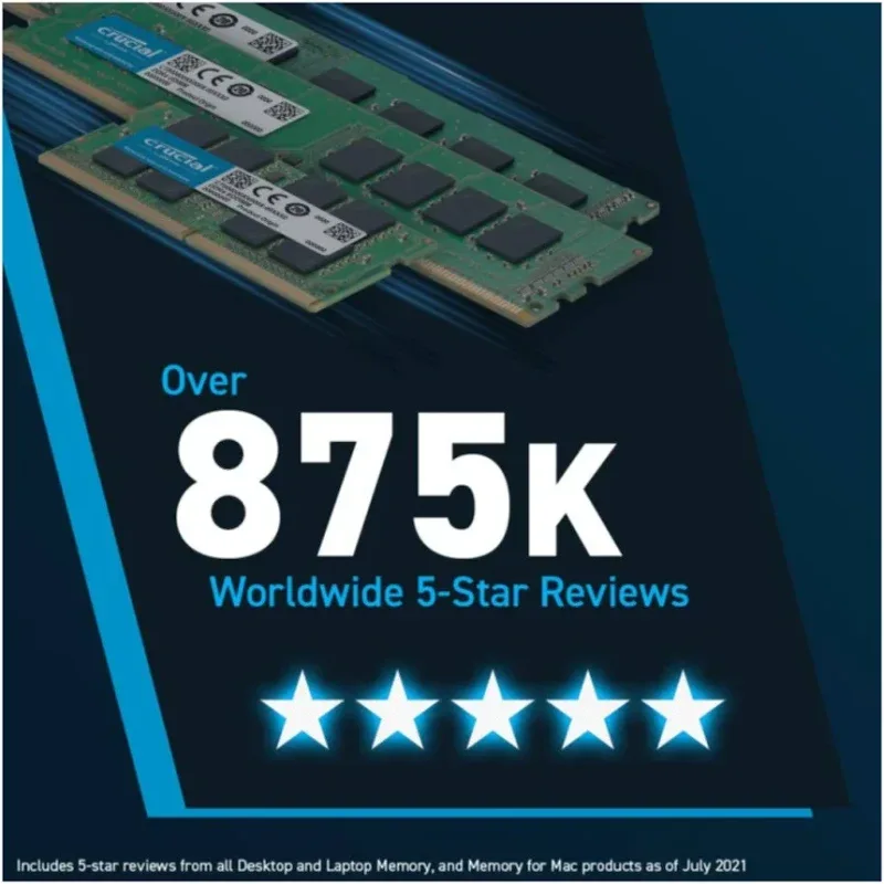Crucial 64 Go Kit 2x32Go DDR5 5600 MHz - vue 3
