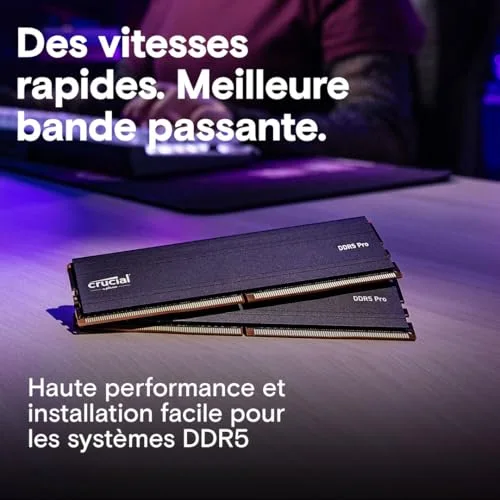 Crucial 64 Go Kit 2x32Go DDR5 5600 MHz - vue 6