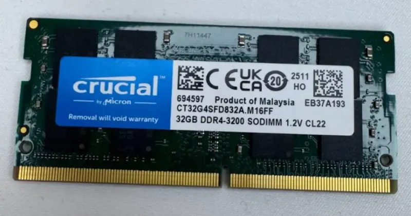 Crucial CB16GS3200 16 Go DDR4 3200 MHz - vue 3