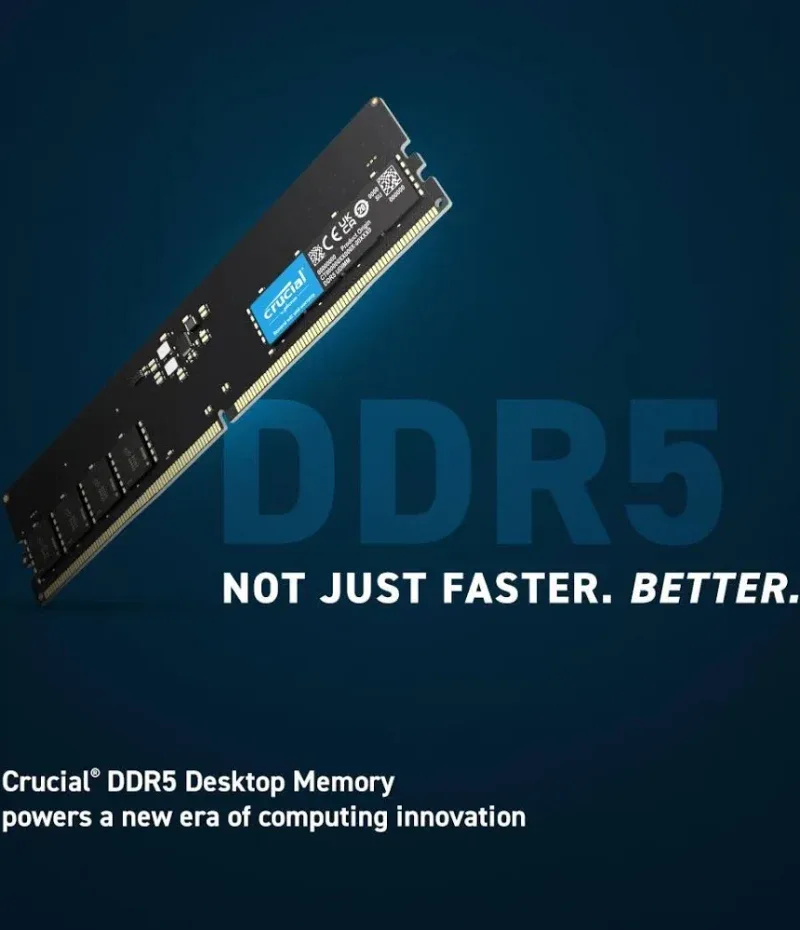 Crucial CT2K32G56C46U5 64 Go Kit 2x32Go DDR5 5600 MHz - vue 2