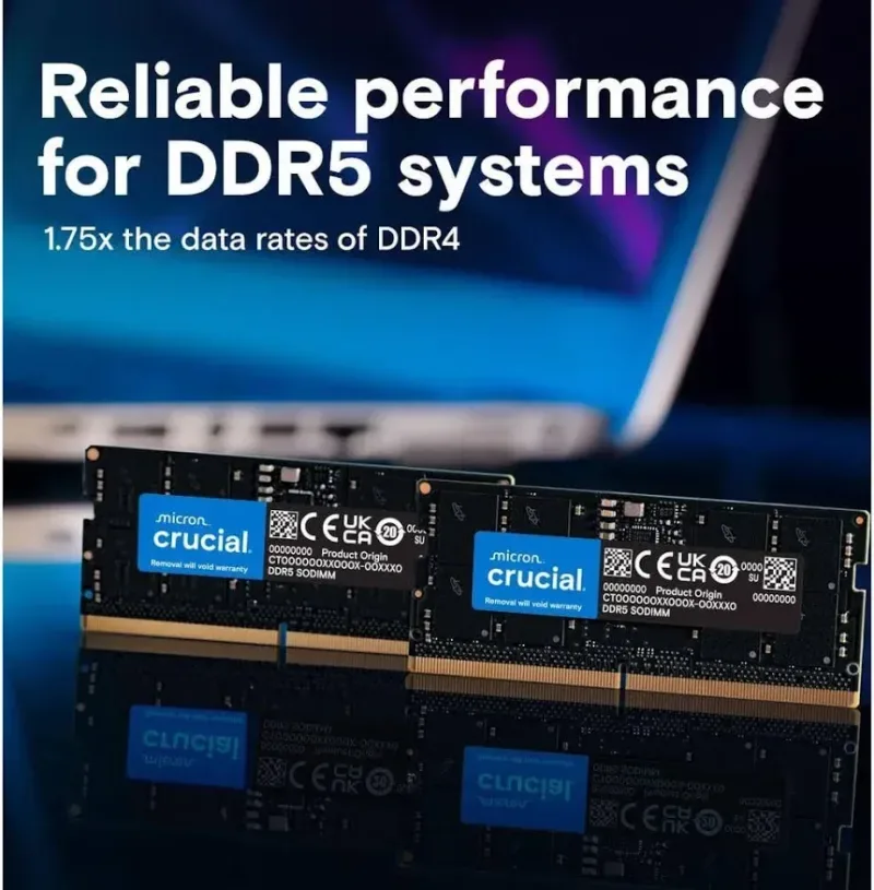 Crucial DDR5 SO-DIMM 8 Go 4800 MHz CL40 - vue 5