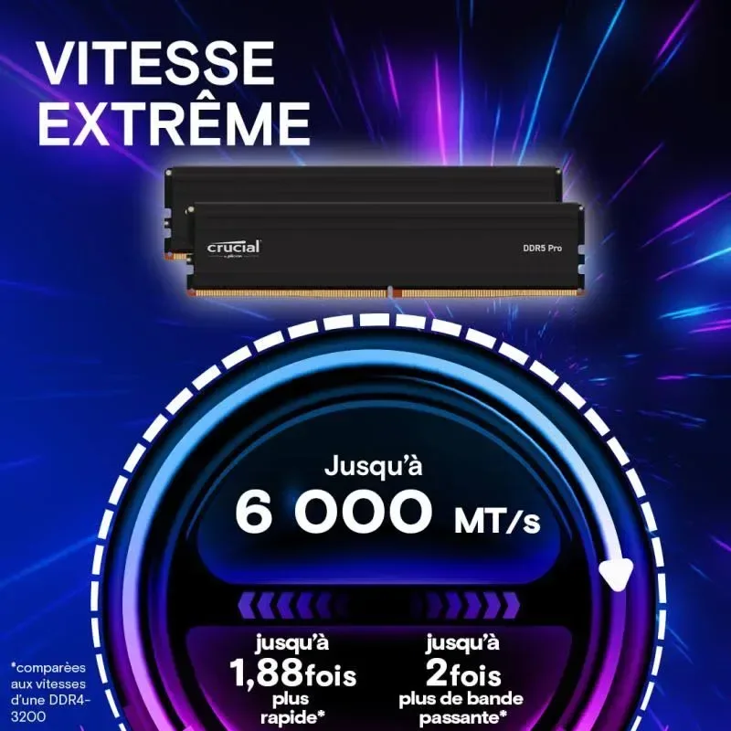 Crucial Pro 16 Go DDR5 6000 MHz - vue 4