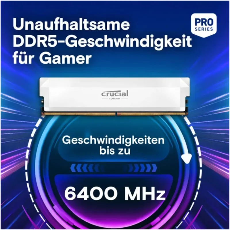 Crucial Pro 64 Go Kit 2x32Go DDR5 6000 MHz - vue 3