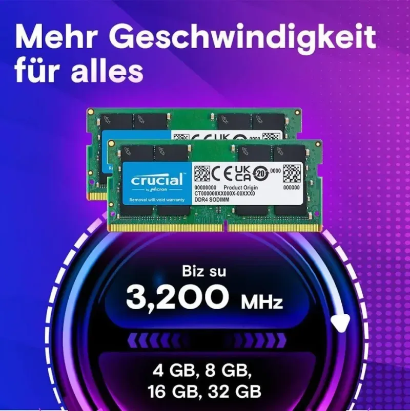 Crucial SO-DIMM 8 Go DDR4 3200 MHz - vue 5