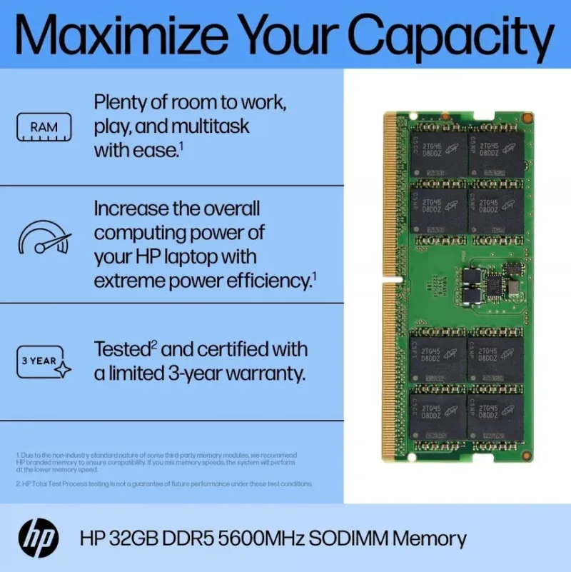 HP SODIMM 32 Go DDR5 5600 MHz - vue 3