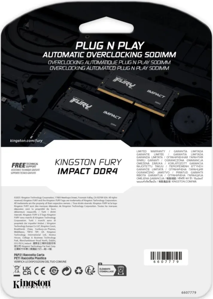 Kingston Fury 32 Go DDR4 3200 MHz - vue 3