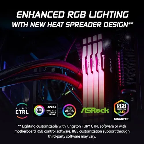 Kingston Fury Beast 16 Go DDR5 6000 MHz RGB - vue 2