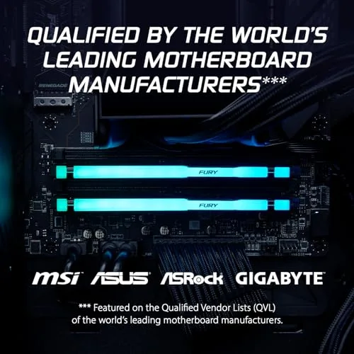 Kingston Fury Beast 16 Go DDR5 6000 MHz RGB - vue 5