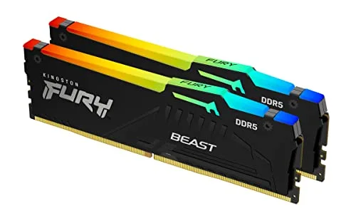 Kingston Fury Beast RGB 128 Go Kit 2x64Go DDR5 5600 MHz - vue 2