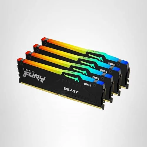 Kingston Fury Beast RGB 128 Go Kit 4x32Go DDR5 5200 MHz - vue 9