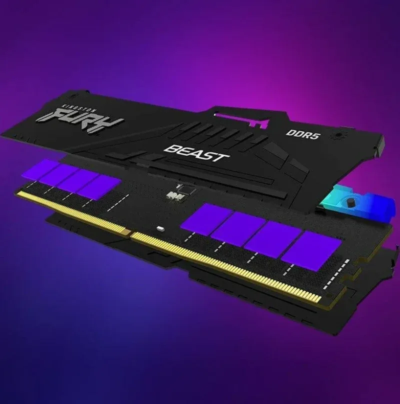 Kingston Fury Beast RGB 32 Go Kit 2x16Go DDR5 5600 MHz - vue 3