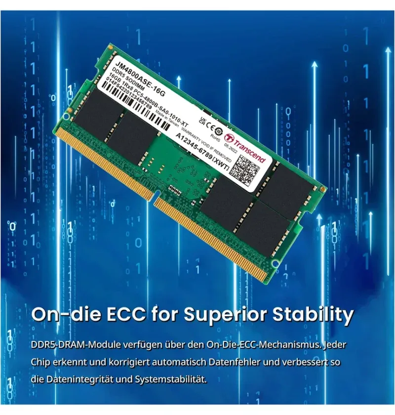 Transcend JM4800ASE 16 Go DDR5 4800 MHz - vue 3