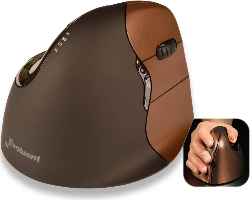 Evoluent VerticalMouse 4 Wireless Noir - vue 5