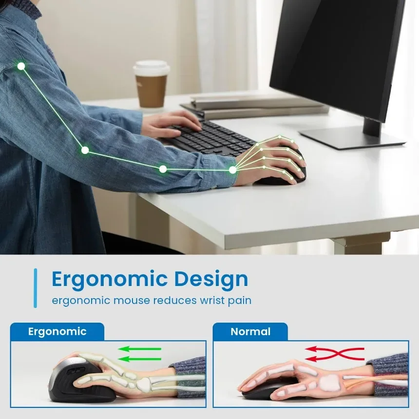 Ewent Souris Verticale Ergonomique 2400 DPI - vue 5
