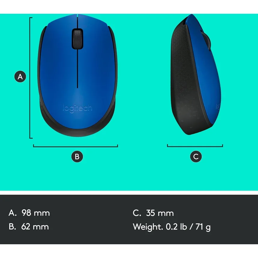 Logitech M171 Bleu - vue 5