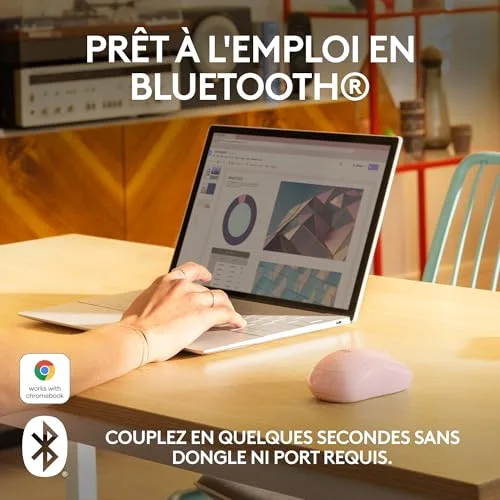 Logitech M240 Silent Rose - vue 2