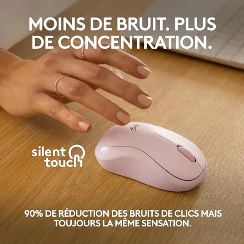 Logitech M240 Silent Rose - vue 3