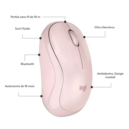 Logitech M240 Silent Rose - vue 7