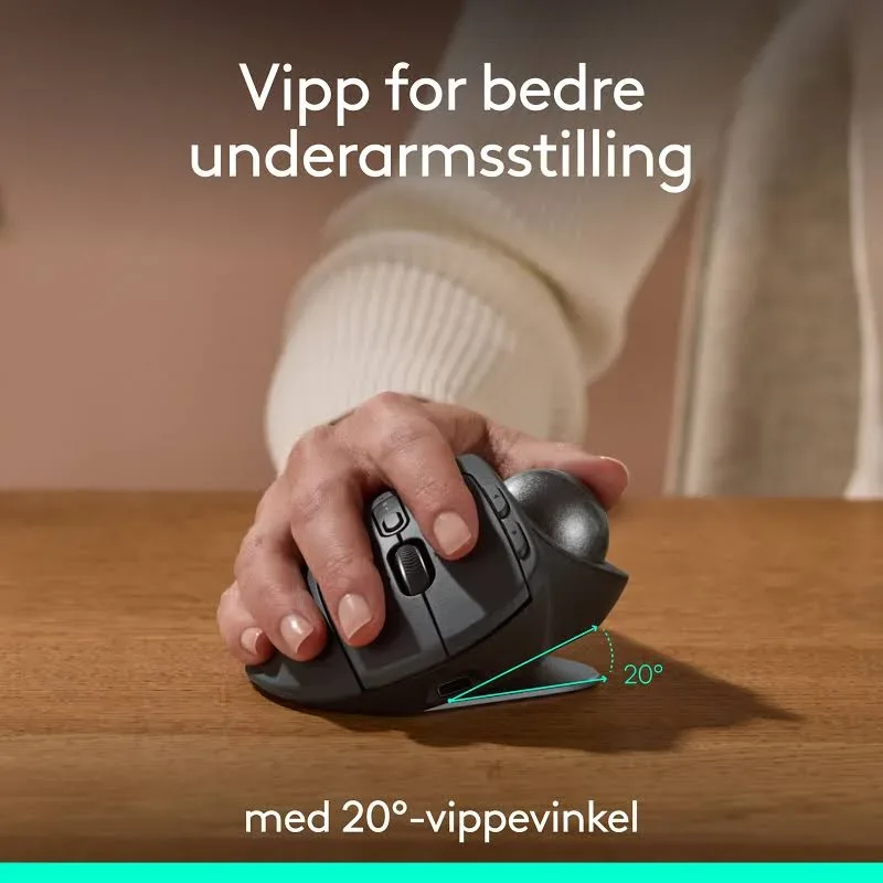 Logitech MX Ergo S Noir - vue 3