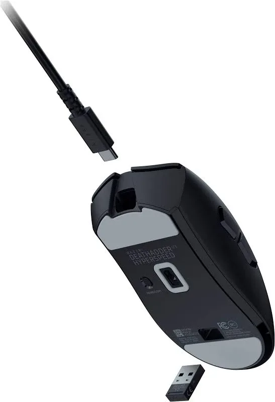 Razer DeathAdder V3 HyperSpeed Noir - vue 3