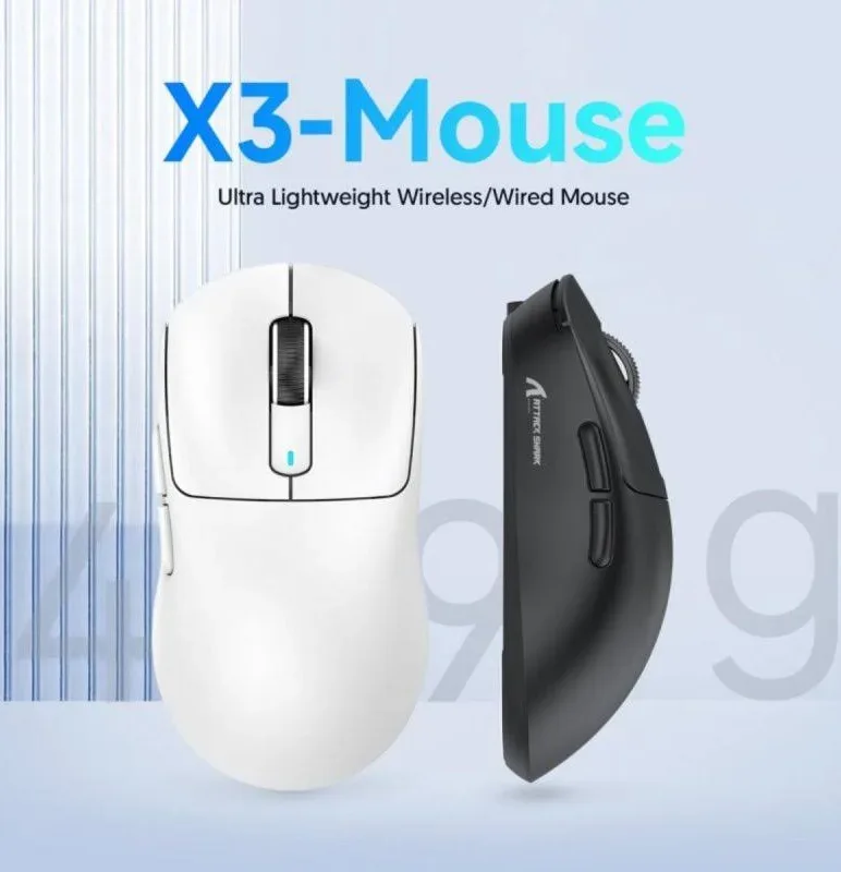 Souris gaming X3 49 g PixArt 3395 26000 DPI sans fil USB-C 2.4 GHz Bluetooth - vue 2