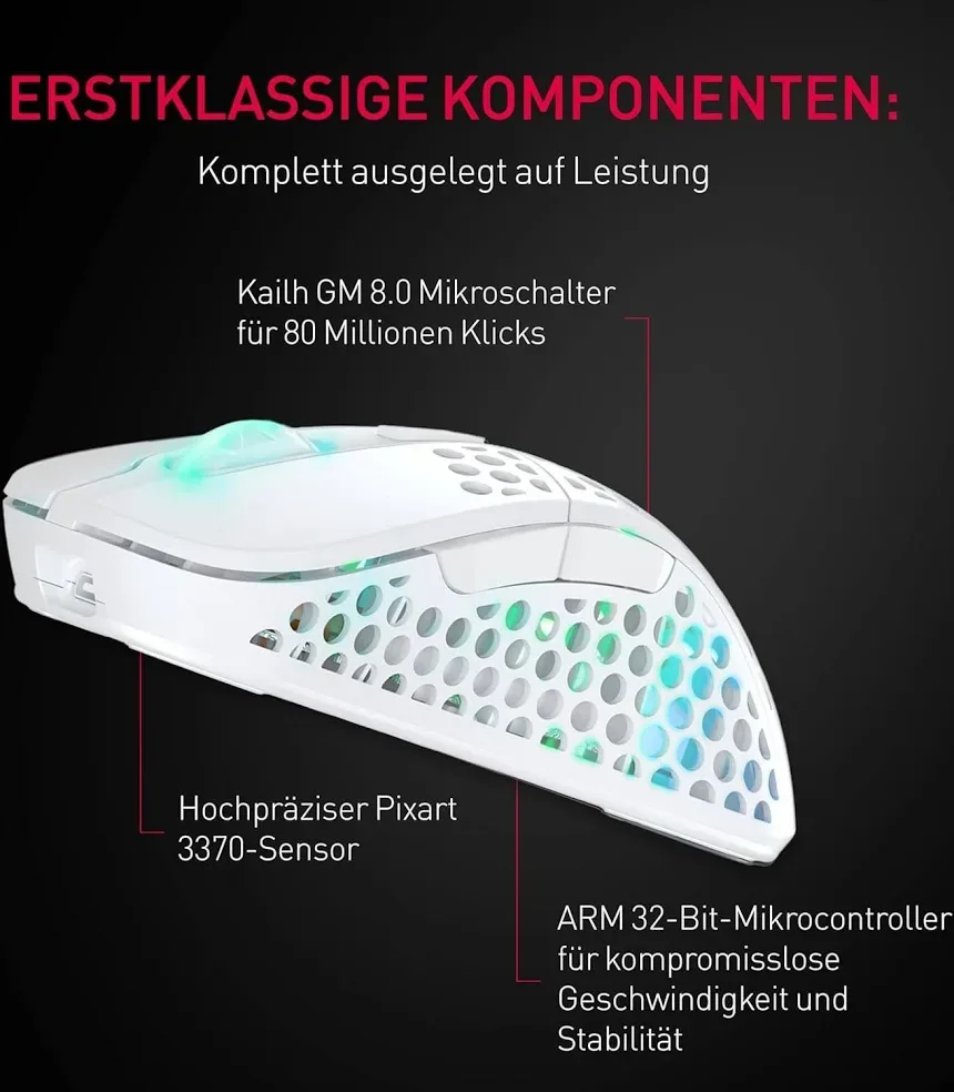 Xtrfy M4 RGB Wireless Blanc - vue 3