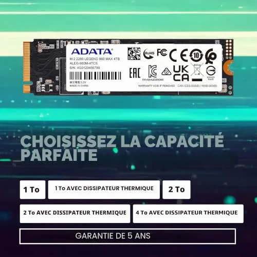 Adata LEGEND 960 MAX 4 TB SSD - vue 3