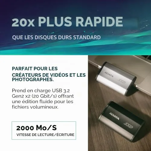 ADATA SD810 1TB SSD Externe - vue 4