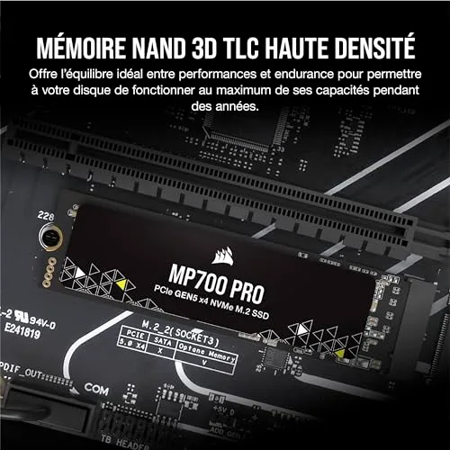 Corsair MP700 Pro 1 To SSD NVMe PCIe Gen5 - vue 5