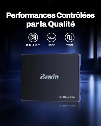 Disque SSD Biwin M100 512 Go SATA3 - vue 5