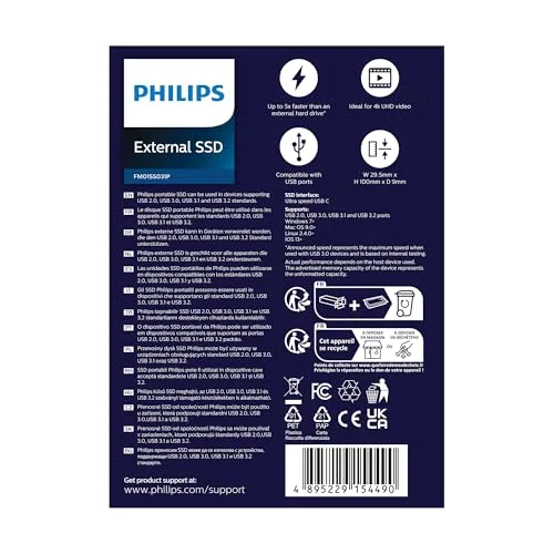 Disque SSD externe Philips 1 To Gris - vue 3