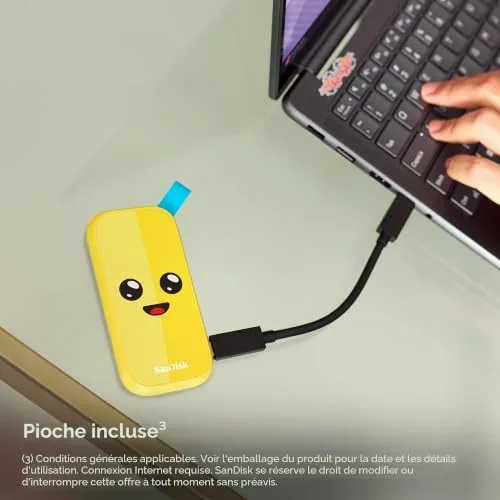 Disque SSD externe SanDisk Fortnite Peely Edition 1 To Jaune - vue 4