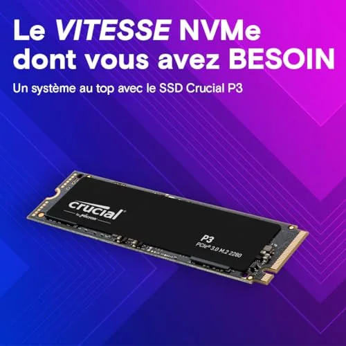 Disque SSD interne Crucial P3 M.2 NVMe 500 Go - vue 6